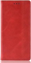 GadgetBay Vintage Wallet Stijl Kunstleer leder Cover Case iPhone XS Max hoesje - Rood