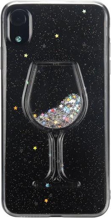 Reorganiseren totaal helper GadgetBay Glitter Wijnglas Transparant Hoesje iPhone XR - Glitter | bol.com