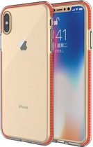 GadgetBay Beschermend gekleurde rand hoesje iPhone XS Max Case TPE TPU back cover - Oranje
