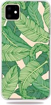 GadgetBay Natuur Groen Bladeren Bananenplant Jungle Hoesje iPhone 11 TPU case - Doorzichtig