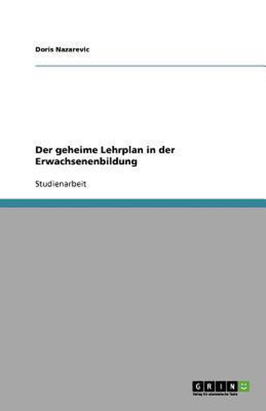 Der geheime Lehrplan in der Erwachsenenbildung - cover