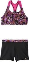Nike Swim Racerback Sport Bikini Hyper Web Meisjes Bikini - Black - Maat S