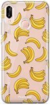 Fooncase Hoesje Geschikt voor Huawei P20 Lite - Soft Case Hoesje - Back Cover- Bananas / Banaan / Bananen