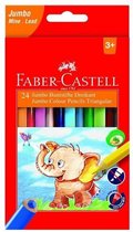 Faber-Castell - Jumbo Triangular colour pencils, wallet of 24 (116524)