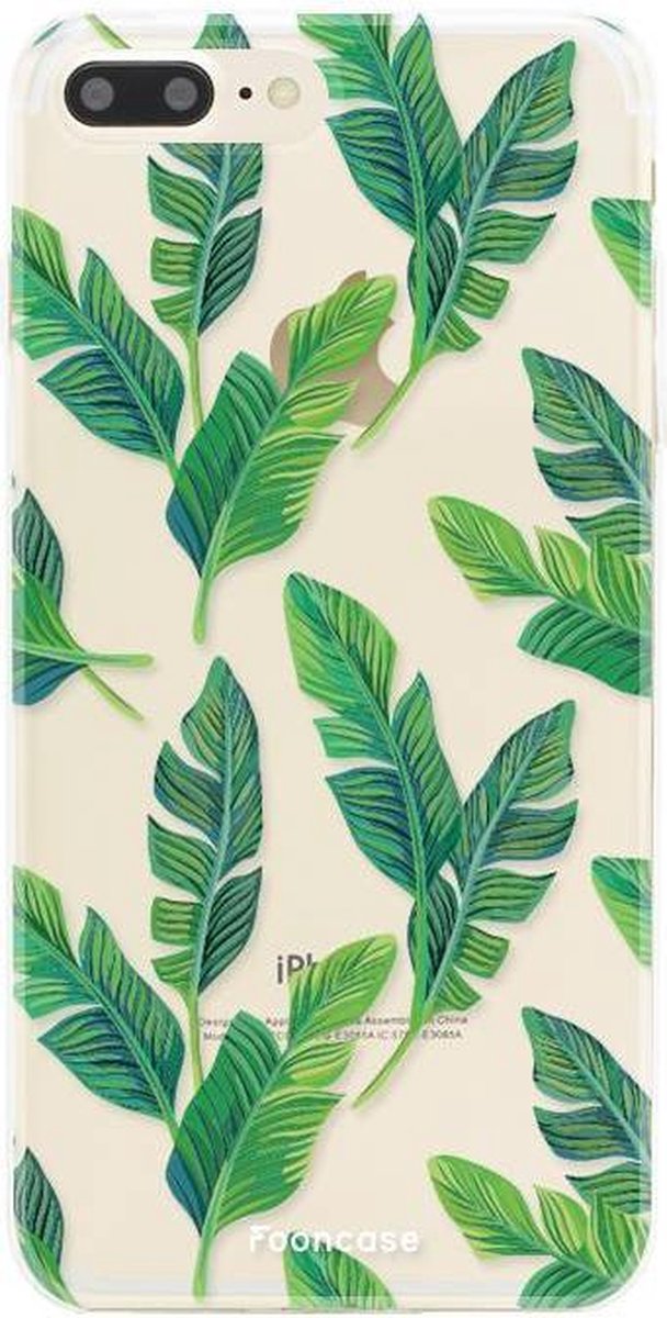 iPhone 7 Plus hoesje TPU Soft Case - Back Cover - Banana leaves / Bananen bladeren