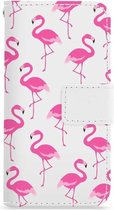 FOONCASE iPhone 6 Plus hoesje - Bookcase - Flipcase - Hoesje met pasjes - Flamingo