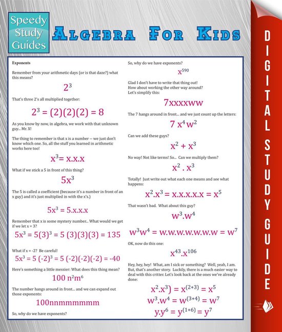 Algebra for Beginners Edition - Algebra For Kids (Speedy Stu ... - cover