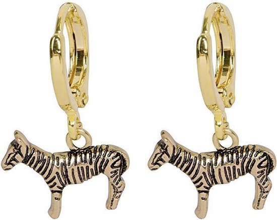 Zebra oorbellen, goudkleurig | bol.com