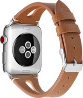Bandje leer double Bruin geschikt voor Apple Watch 38 en 40 mm