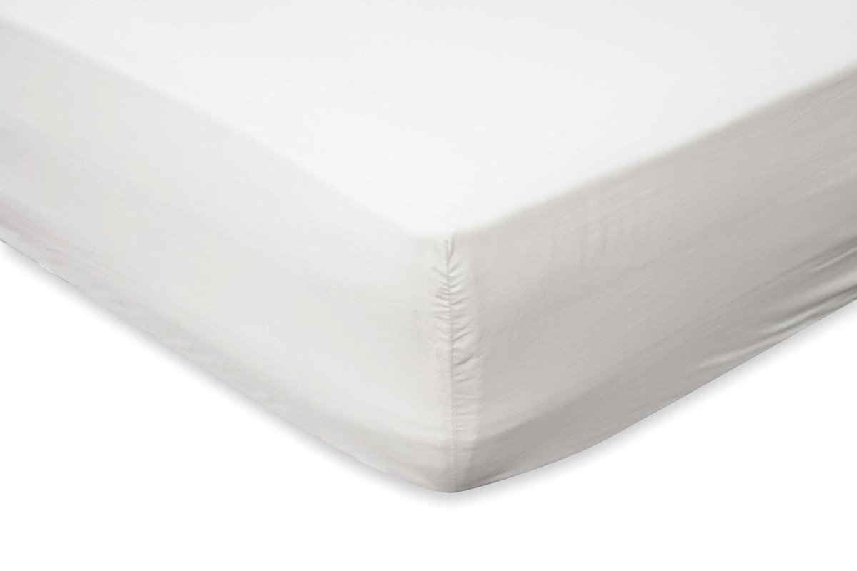 Hoeslaken Katoen Perkal 35cm Hoekhoogte - wit 160x200