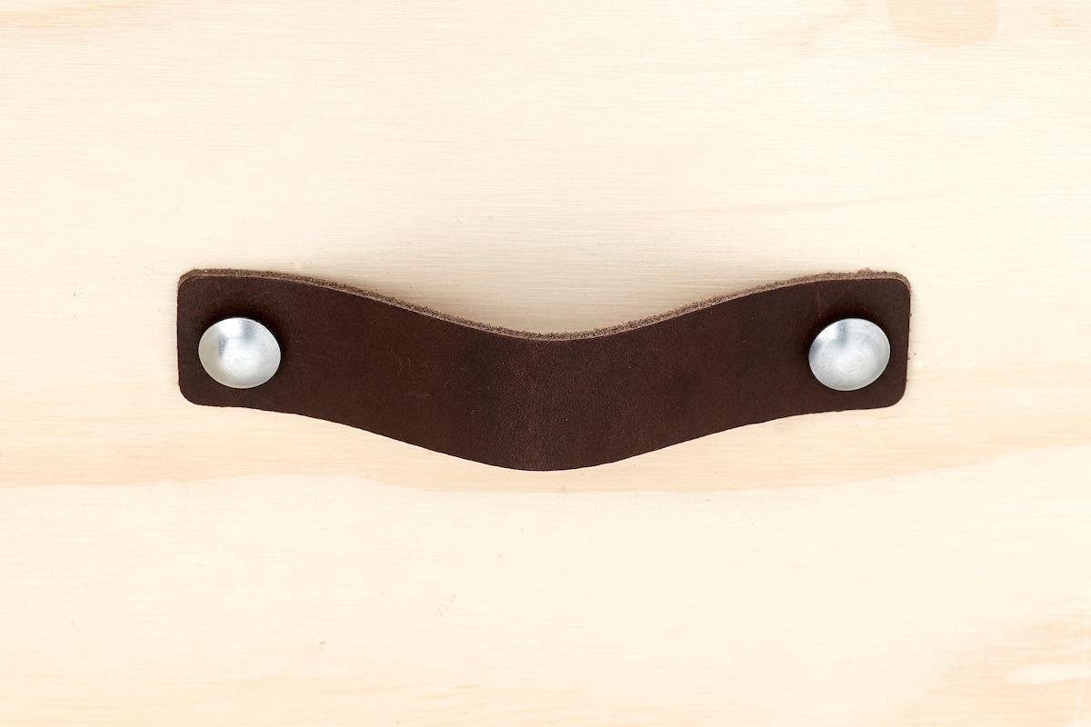 Leren handgreep Donker Bruin L 15 x 3 cm SET van 6 STUKS