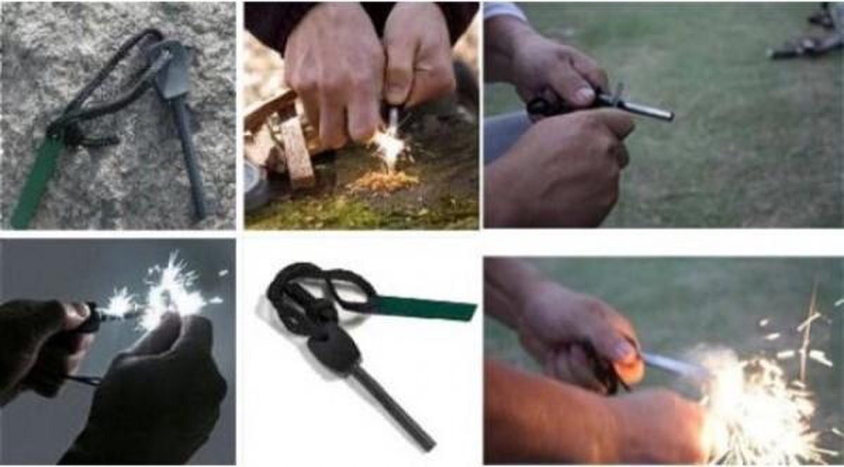 Geschikte Set Van 2 Vuursteen En Staal, Vuursteen Striker Survival Voor Bushcraft Magnesium Stok Vuurstarterkit Met Handgemaakt Houten Handvat 20000 Spr Wyt
