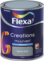 Bol.com Flexa Creations - Muurverf Zijdemat - Denim Drift - 1 liter aanbieding
