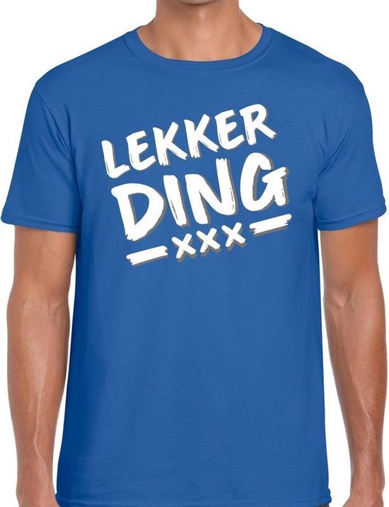 Lekker Ding Tekst T shirt Blauw Heren Fun Tekst Shirt Voor Heren Lekker Ding Tekst T shirt Blauw Heren Fun Tekst Shirt Voor Heren