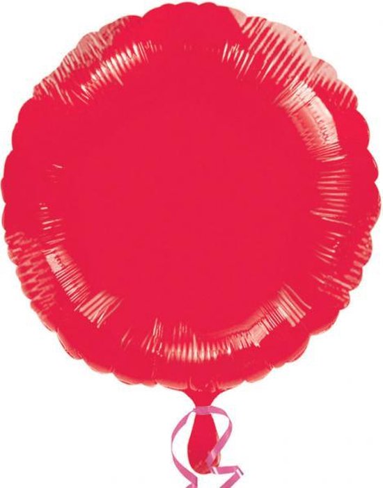 Standard Metallic Red Foil Balloon Round S15 packed 43cm
