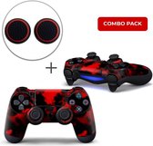 Army Camo Red Combo Pack - PS4 Controller Skins PlayStation Stickers + Thumb Grips