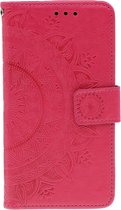 Shop4 - Samsung Galaxy Note 10 Hoesje - Wallet Case Mandala Patroon Roze