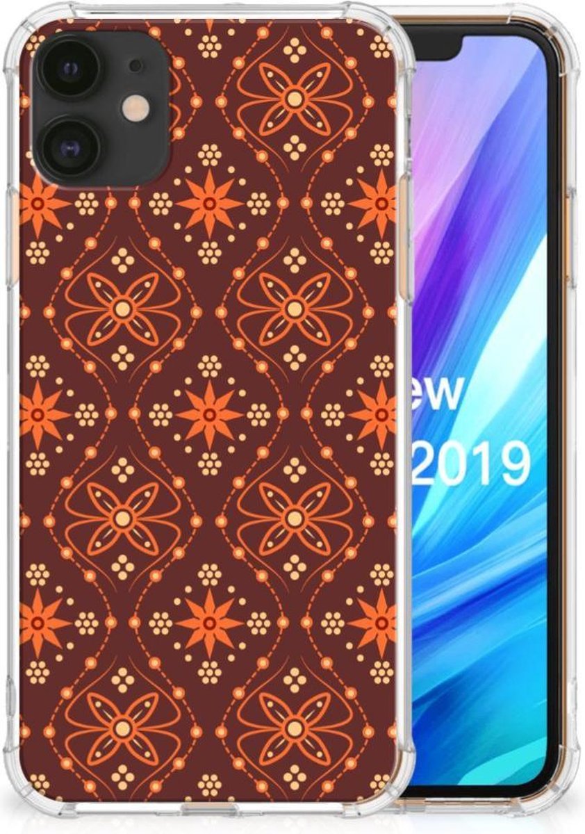 Apple iPhone 11 Doorzichtige Silicone Hoesje Batik Brown