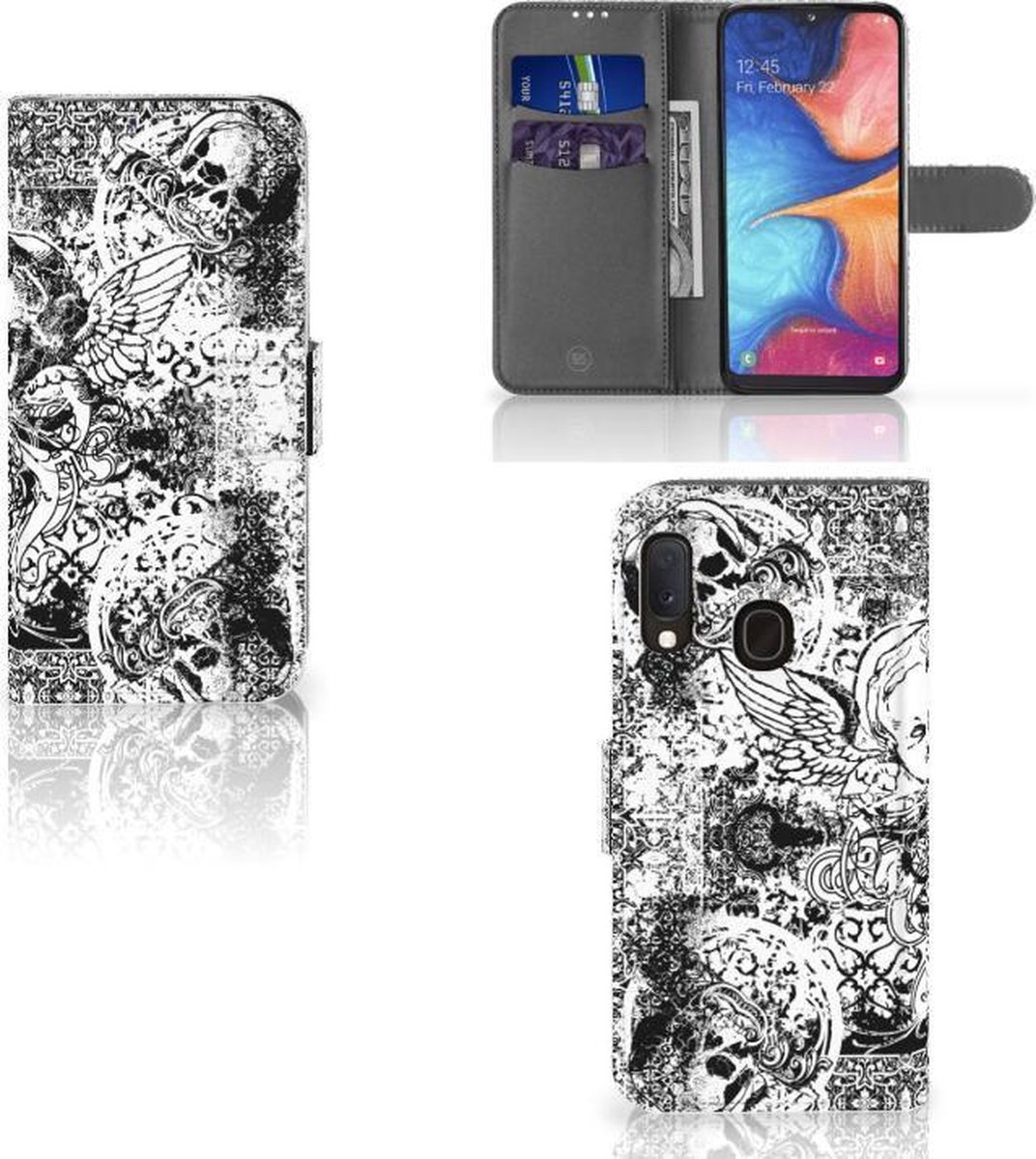 Telefoonhoesje met Naam Samsung Galaxy A20e Skulls Angel