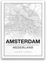 Poster/plattegrond AMSTERDAM - 30x40cm