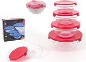 Set 5 Twisterbakje Rood - Kristal