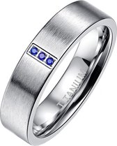 Heren ring Titanium Brushed Chrystal 6mm-20mm