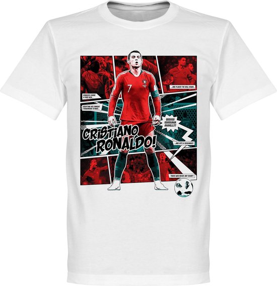 Ronaldo Portugal Comic T-Shirt - Wit - S