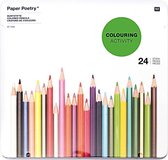 24x FSC kleur potloden in metalen doos - Tekenpotloden in blik - Duurzaam teken/hobby materiaal