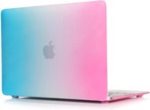 Let op type!! MacBook 12 inch Kleurrijk regenboog patroon hard Kunststof Hoesje / Case (roze + blauw)