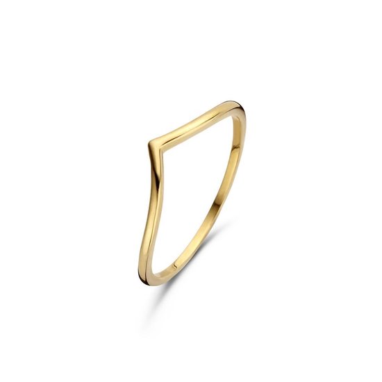 New Bling Zilveren Wishbone Ring 9NB 0274 58 - Maat 58 - Goudkleurig