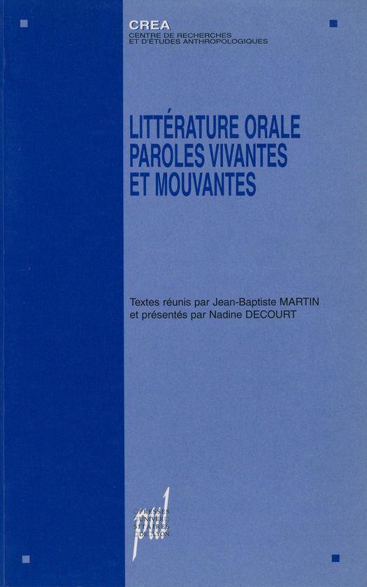 CRÉA - Littérature orale : paroles vivantes et mouvantes - cover