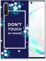 Geschikt voor Samsung Galaxy Note 10 Silicone-hoesje Flowers Blue DTMP
