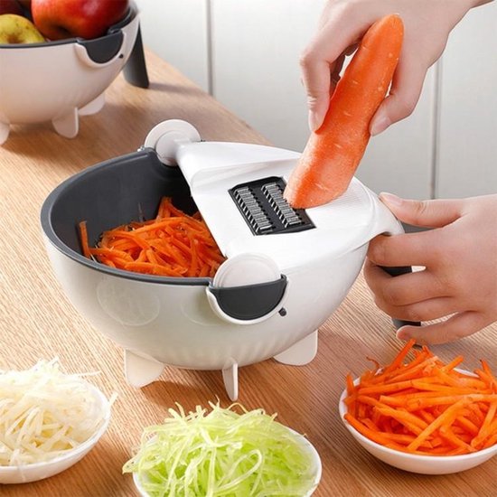 sextant lila Missend Multifunctionele groente Snijder aardappel chip radijs rasp afvoer mand  wassen baket... | bol.com