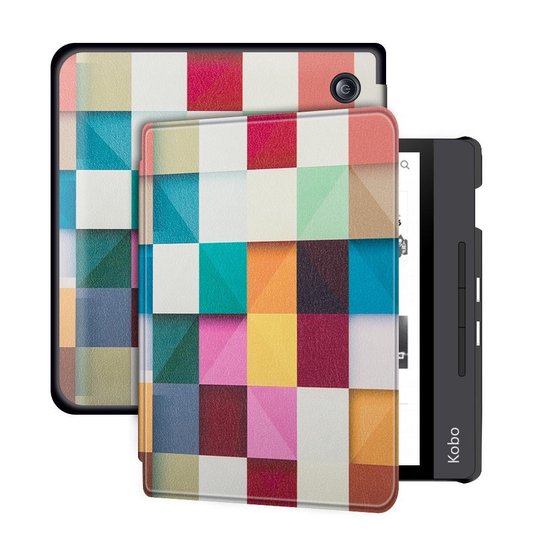 - Luxe PU Leren Sleepcover voor Kobo Libra H2O + Screen Protector & Stylus Pen - Mozaiek