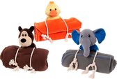 Dog toy bear with blanket, brown 70 x 100 cm