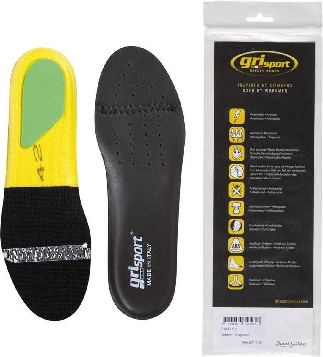 Grisport inlegzolen Medium - Mannen - Zwart - 47