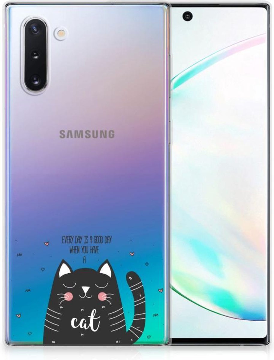 Samsung Galaxy Note 10 Telefoonhoesje met Naam Cat Good Day