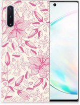 Back Case Geschikt voor Samsung Note 10 TPU Siliconen Hoesje Pink Flowers