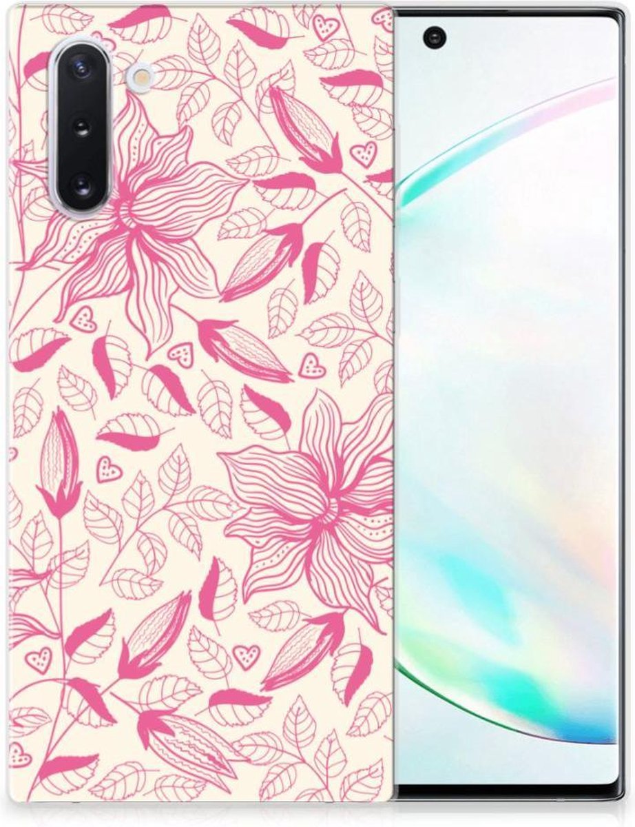 Back Cover voor Samsung Galaxy Note 10 TPU Case Pink Flowers
