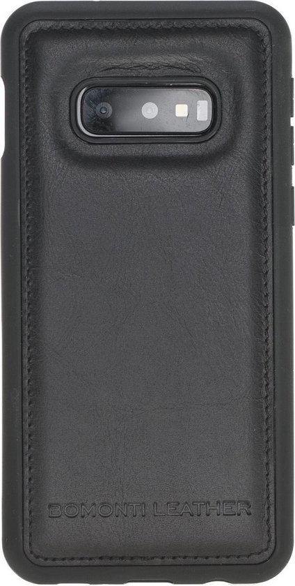 Bomonti™ - Samsung Galaxy S10e - Clevercase telefoon hoesje - Zwart Milan - Handmade lederen back cover - Geschikt voor draadloos opladen