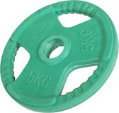Gorilla Sports Gewichtsschijf - Halterschijf - 5 kg - Gripper Gietijzer (rubber coating) - 50 mm
