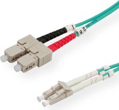 VALUE F.O. kabel 50/125µm OM3, LC/SC, turkoois, 2 m