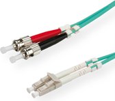 VALUE F.O. kabel 50/125µm OM3, LC/ST, turkoois, 2 m