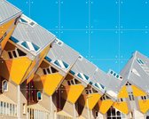 IXXI Cube Houses, Edwin Fotografeert & Kunst in Kaart - 100 x 80 cm - Gratis ophangtool - Grote wanddecoratie en posters - Geometrische Kunst