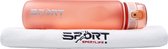 Set économique : Gourde Tropical Peach 1L + Serviette de sport Pure White 35x75cm - Set Fitness