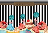 Cupcakes Retro Photo Wallcovering