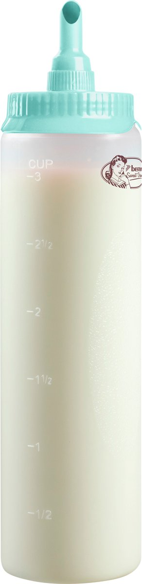 Goedkoopste Bestron Doseerfles voor 700 ml, met schaalverdeling voor crêpes, poffertjes, pannenkoeken, wafels, muffins of donutbeslag, kleur Mint