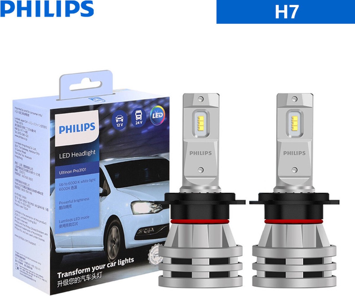 Philips H7 Ultinon Pro3101 LED 6500K Phares Croisement 12-24v Wit  (ensemble)
