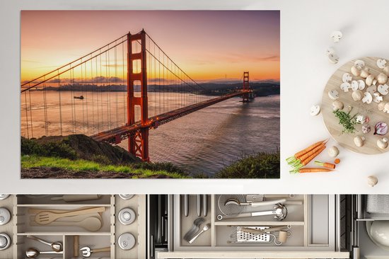 KitchenYeah® Inductie beschermer 81.2x52 cm - Brug - Water - Verenigde Staten - Kookplaataccessoires - Afdekplaat voor kookplaat - Inductiebeschermer - Inductiemat - Inductieplaat mat