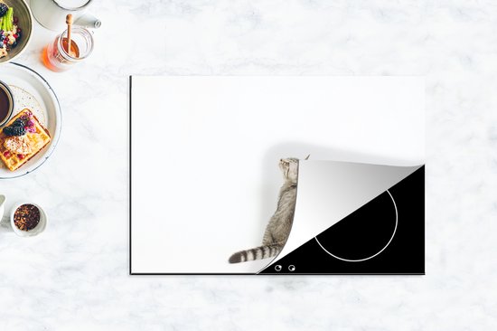 KitchenYeah® Inductie beschermer 78x52 cm - Kat - Huisdieren - Vacht - Kookplaataccessoires - Afdekplaat voor kookplaat - Inductiebeschermer - Inductiemat - Inductieplaat mat